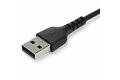 folie 3 von 4, vergrößern, 2m usb-a auf usb-c ladekabel - dauerhaftes usb 2.0 auf usb typ-c datenübertragungs- und schnellladekabel - robuster tpe-mantel aramidfaser, m/m, 3a - schwarz (rusb2ac2mb)