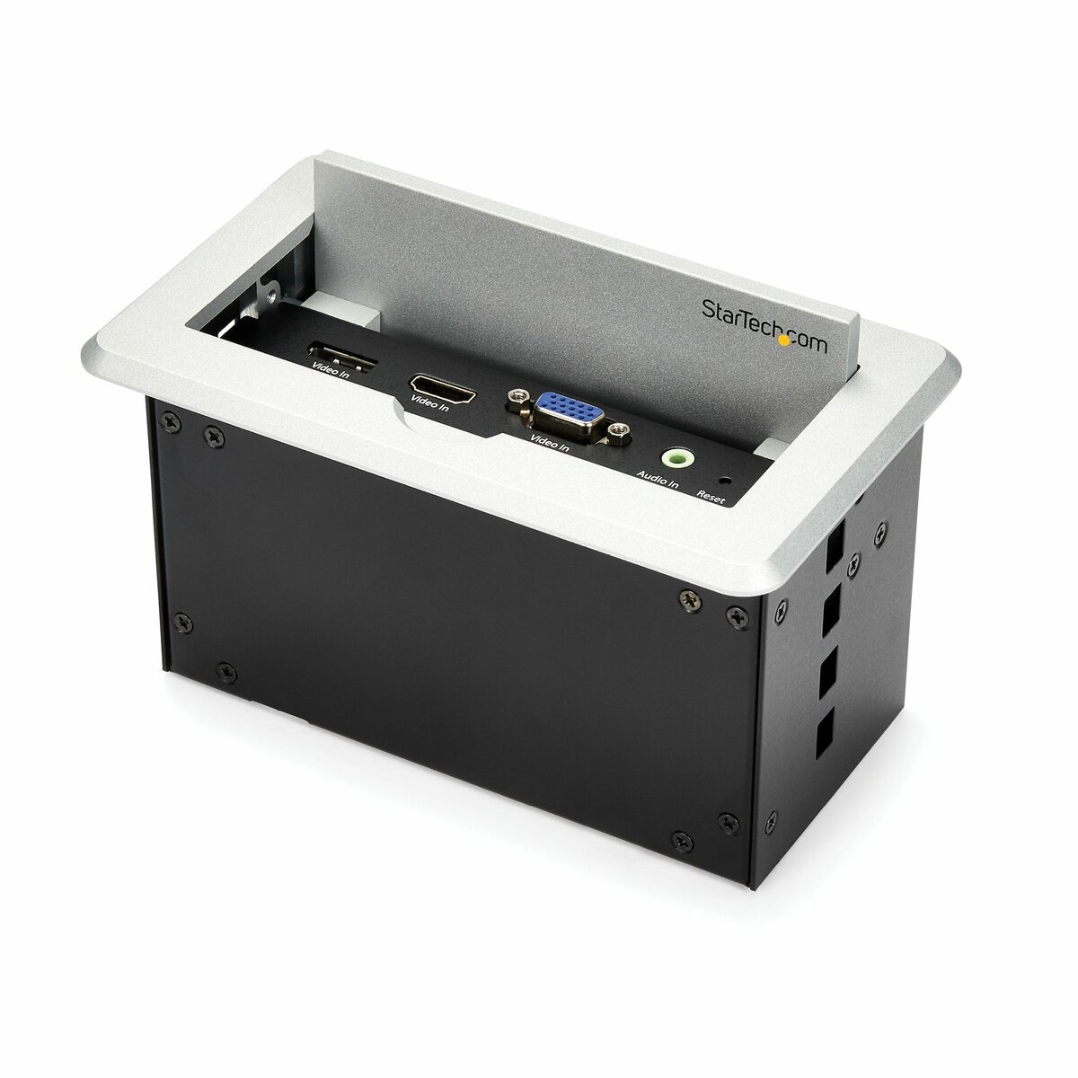 folie 1 von 7, vergrößern, konferenztisch tischanschlussfeld für audio und video - 4k - hdmi / vga / dp - hdmi ausgang - kabelmanagement (box4hdecp2)