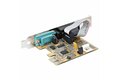 folie 2 von 13, vergrößern, 2 port pci express serielle schnittstellenkarte, pcie auf rs232 (db9) karte, serielle adapter karte / erweiterungskarte, 16c1050 uart, com retention, windows/linux (21050-pc-serial-card)