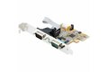 folie 1 von 13, vergrößern, 2 port pci express serielle schnittstellenkarte, pcie auf rs232 (db9) karte, serielle adapter karte / erweiterungskarte, 16c1050 uart, com retention, windows/linux (21050-pc-serial-card)