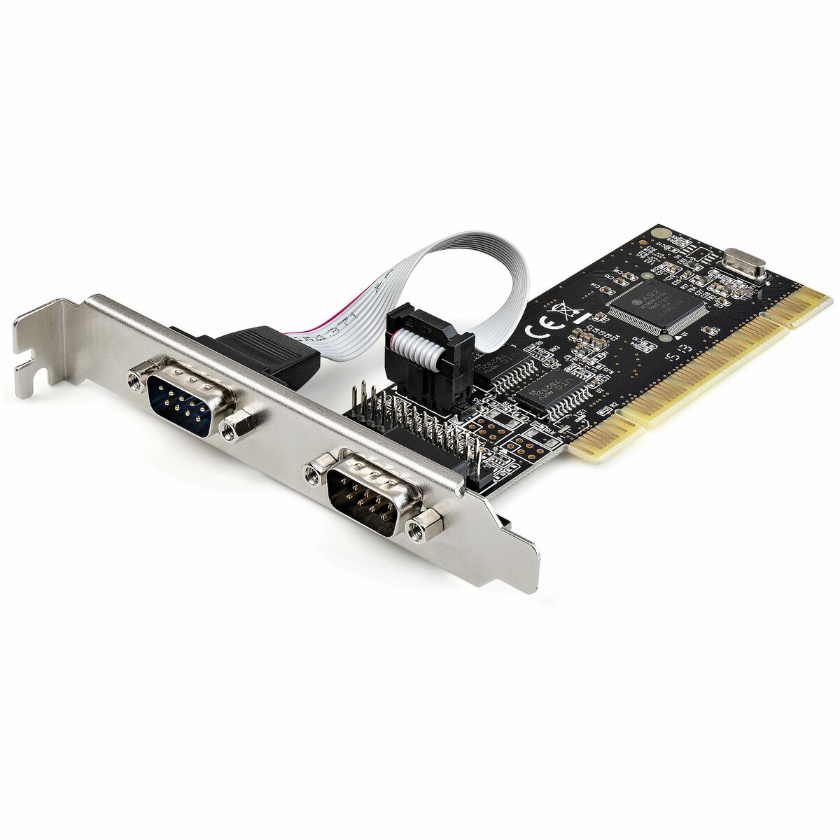 folie 1 von 4, vergrößern, rs232 pci karte - pci auf 2 serielle port-karte - pci 2-port db9 serielle controller-karte rs232 - schnittstellenkarte - pci expansion - erweiterungskarte für desktops (pci2s1p2)