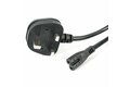 folie 1 von 3, vergrößern, 1 m gb laptop ladekabel, bs 1363 stecker auf c7, 2,5a 250v, 18awg, schwarz, laptop ersatzkabel, drucker stromkabel, uk laptop stromkabel/netztkabel - ul gelistet (pxtnb2suk1m)