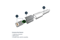 folie 3 von 5, vergrößern, 2m usb-a auf lightning-kabel - hochbelastbare, robuste aramidfaser - usb typ-a auf lightningkabel - lade-/synchronisationskabel - apple mfi-zertifiziert ipad/iphone 12 - weiß (rusbltmm2m)