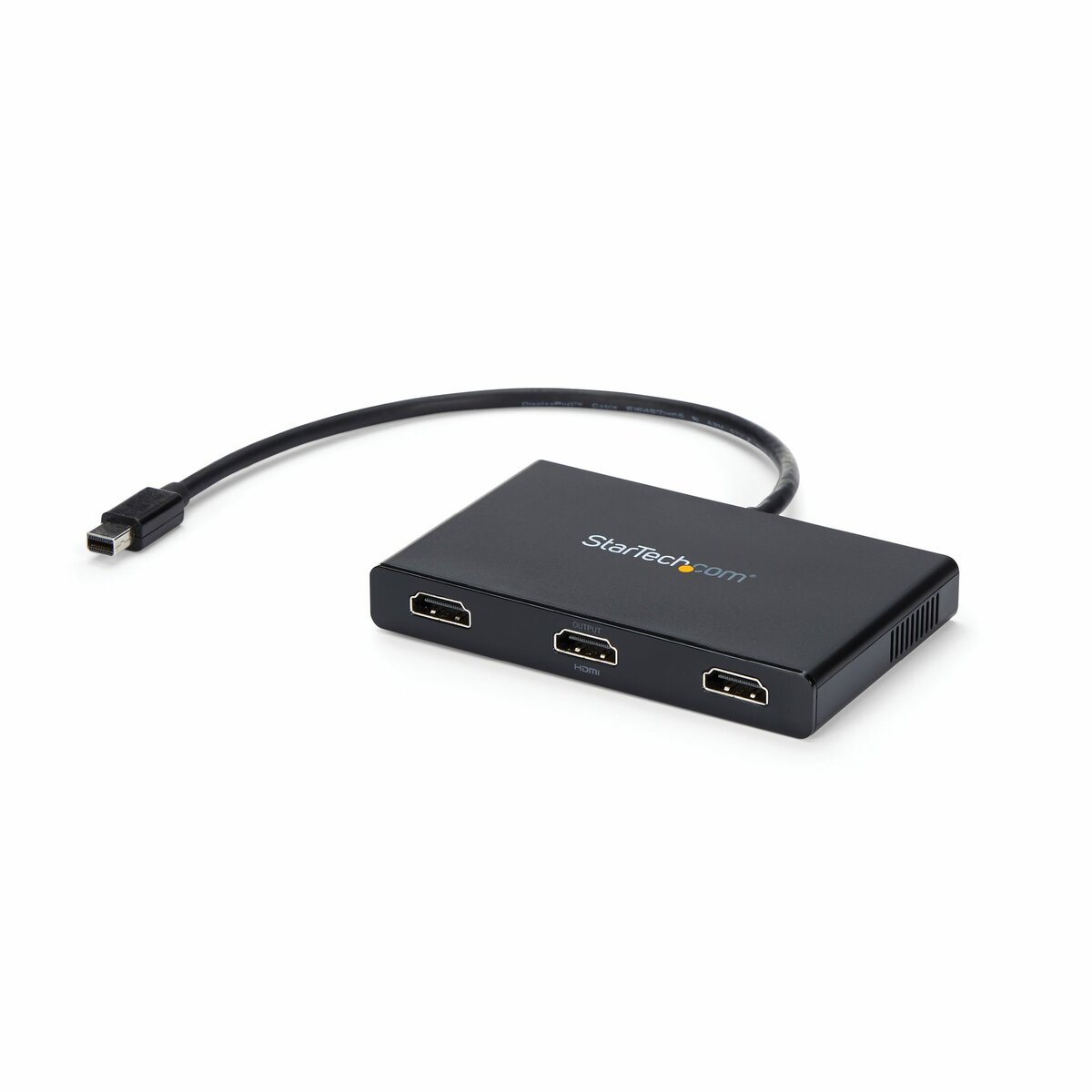 slide 1 of 7, show larger image, 3-port multi monitor adapter, mini displayport to hdmi mst hub, triple 1080p or dual 4k 30hz, video splitter for extended desktop mode on windows pcs only, mdp 1.2 to 3x hdmi - multi stream transport (mstmdp123hd)
