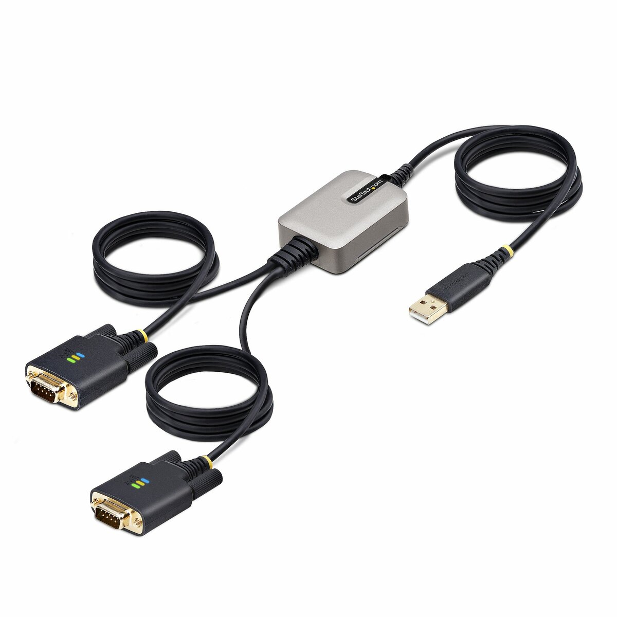 folie 1 von 7, vergrößern, 4m 2-port usb auf seriell adapter, com-retention, ftdi, usb-a zu db9 rs232 kabel, wechselbare schrauben/muttern (2p6ffc-usb-serial)