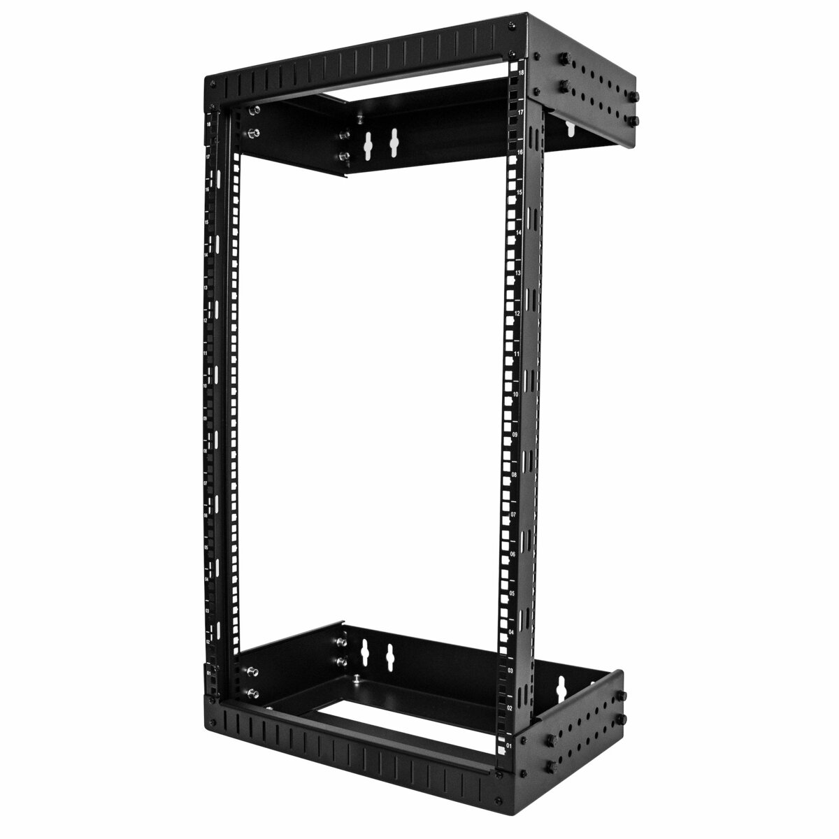 folie 1 von 4, vergrößern, 2-pfosten 18he heavy-duty wandmontage netzwerk-rack, 19" open frame server rack mit einstellbarer tiefe, wandmontage rack