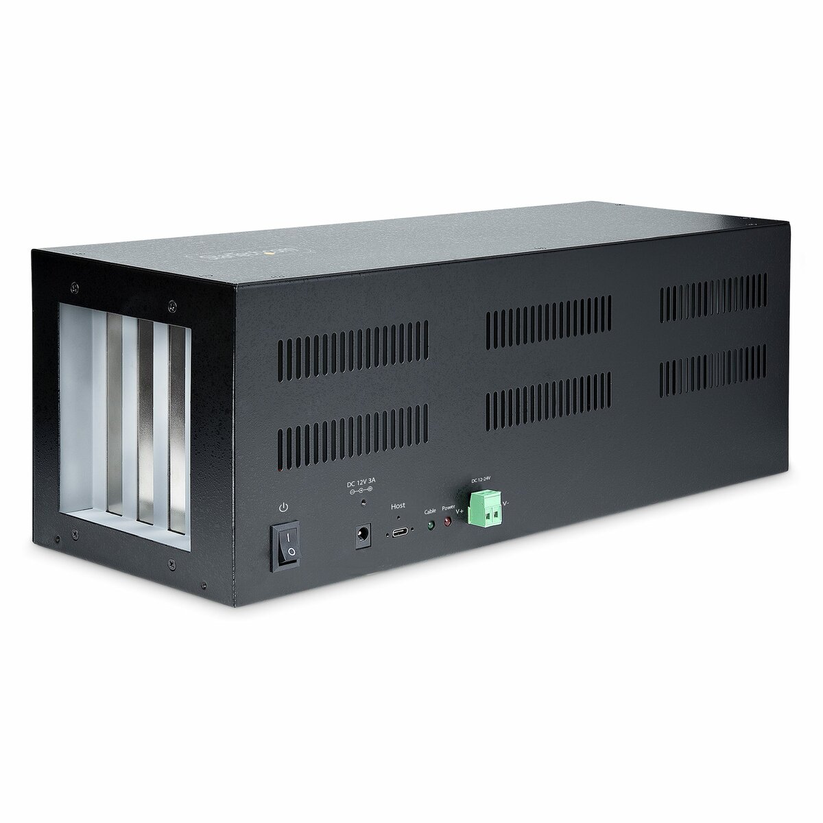 folie 1 von 11, vergrößern, 4-slot pci express gehäuse, pcie erweiterungsbox mit pcie x2 hostkarte, pcie 2.0 - 10 gbit/s, externe pcie slots für desktops/server, pcie expansion (4pcie-pcie-enclosure)