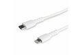 folie 1 von 4, vergrößern, 2m usb-c auf lightning-kabel - hochbelastbare, robuste aramidfaser - lade-/synchronisationskabel - apple mfi-zertifiziert ipad/iphone 12 - weiß (rusbcltmm2mw)