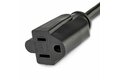 slide 3 of 5, zoom in, 1ft (0.3m) power extension cord, right angle nema 5-15p to nema 5-15r, 13a 125v, 16awg, black computer power extension cord, ac outlet extension cable - ul listed (pac101r1)