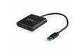 folie 1 von 4, vergrößern, usb 3.0 auf dual hdmi adapter - 1x 4k 30hz & 1x 1080p - externe video- und grafikkarte - usb-a auf hdmi dual monitor display adapter - unterstützt nur windows - schwarz (usb32hd2)