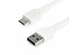 folie 1 von 5, vergrößern, 1m usb-a auf usb-c ladekabel - dauerhaftes usb 2.0 auf usb typ-c datenübertragungs- und schnellladekabel - robuster tpe-mantel aramidfaser, m/m, 3a - weiß (rusb2ac1mw)