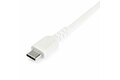 folie 2 von 5, vergrößern, 1m usb-a auf usb-c ladekabel - dauerhaftes usb 2.0 auf usb typ-c datenübertragungs- und schnellladekabel - robuster tpe-mantel aramidfaser, m/m, 3a - weiß (rusb2ac1mw)