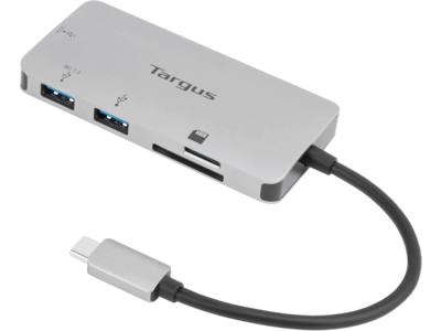 3-port Targus USB-C Multi-Port Hub with Card Reader and 100W PD  Pass-Through - hub - 3 ports