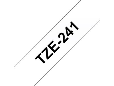 Original Brother TZe241 tape – sort på hvid, 18 mm bred