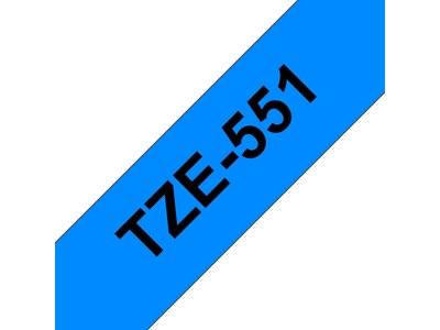Original Brother TZe551 tape – sort på blå, 24 mm bred