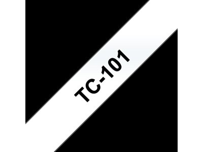 Original Brother TC101 tape – sort på klar, 12 mm bred