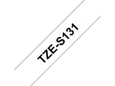 Original Brother TZeS131 tape – sort på klar, 12 mm bred