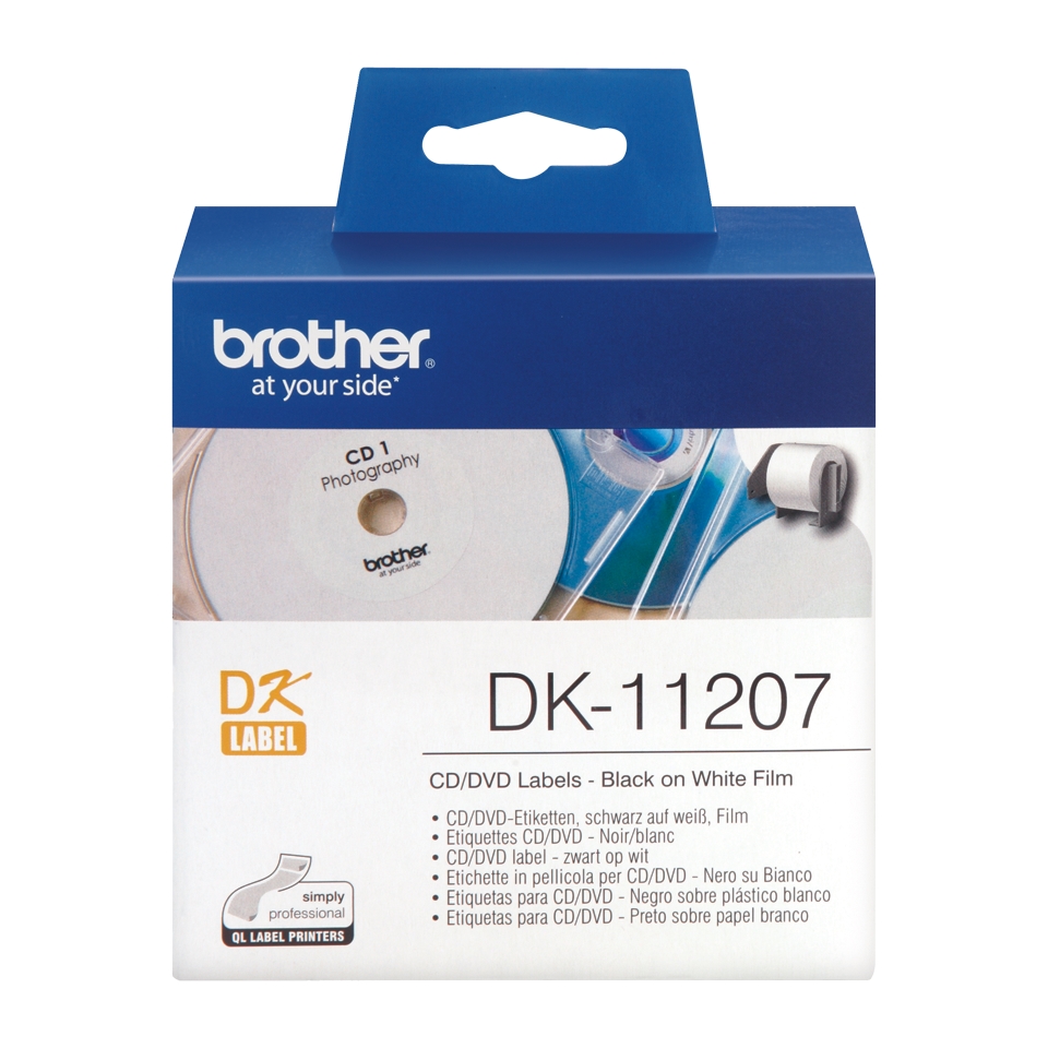 folie 1 von 2, vergrößern, brother dk-11207 rundetiketten – schwarz auf weiß