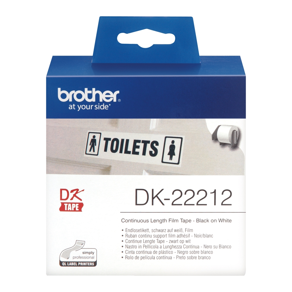 folie 1 von 2, vergrößern, brother dk-22212 endlosetiketten – schwarz auf weiß