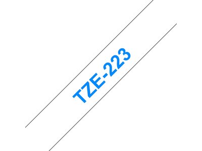 Original Brother TZe223 tape – blå på hvid, 9 mm bred