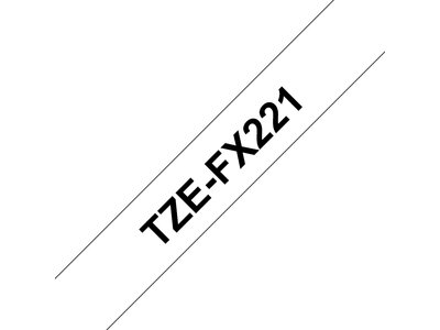 Original Brother TZeFX221 tape – sort på hvid, 9 mm bred