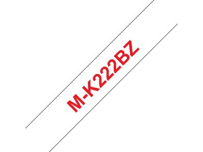 Original Brother MK222BZ tape – rød på hvid, 9 mm bred