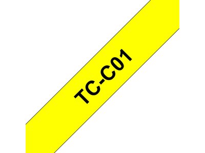 Original Brother TCC01 fluorescerende tape – sort på gul, 12 mm bred