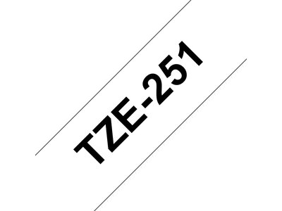 Original Brother TZe-251 tape – sort på hvid, 24 mm bred