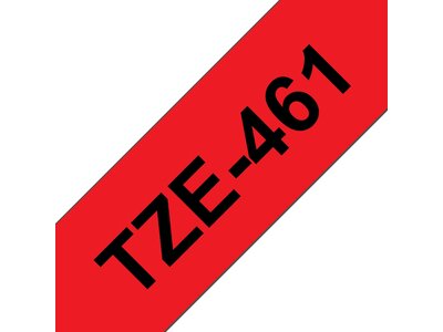 Original Brother TZe461 tape – sort på rød, 36 mm bred