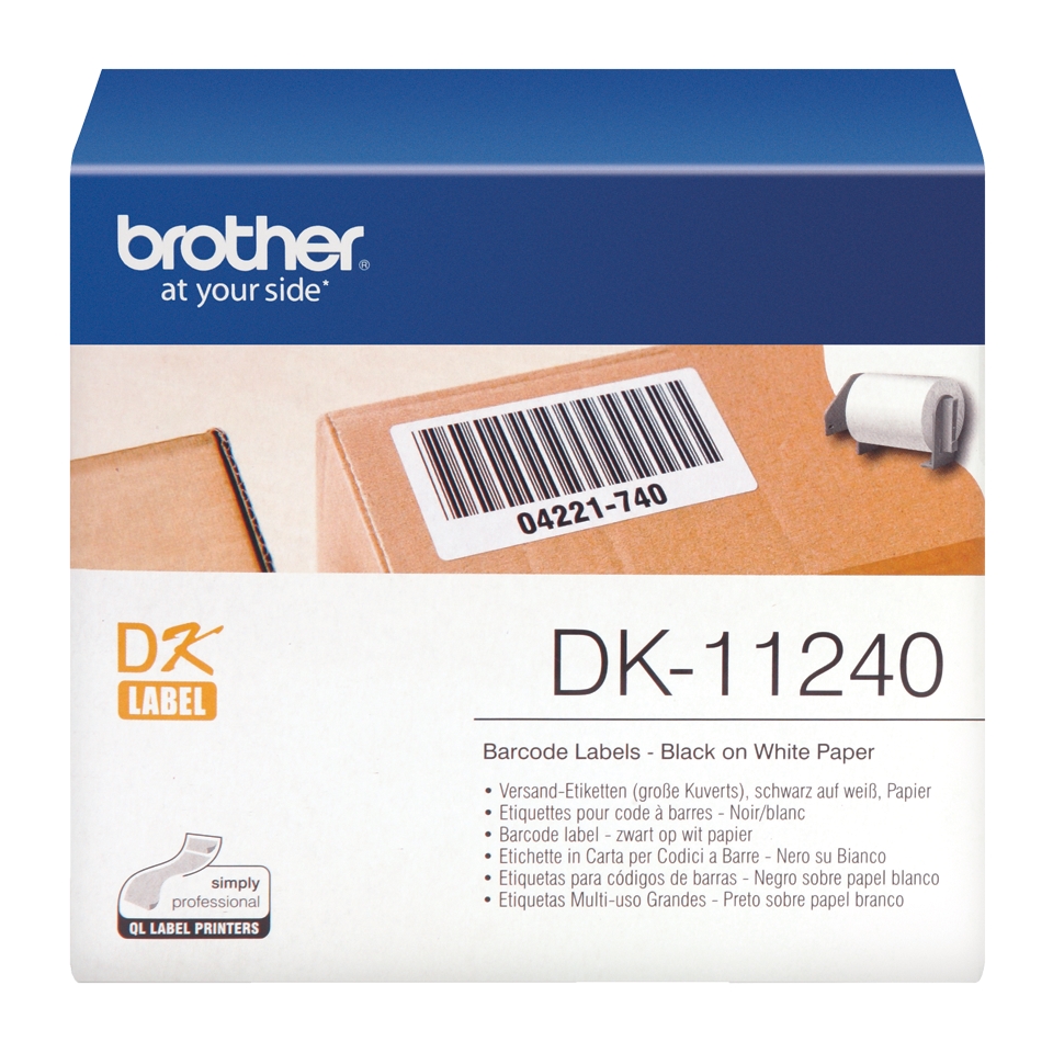 folie 1 von 2, vergrößern, brother dk-11240 einzeletiketten – schwarz auf weiß