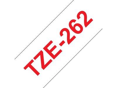 Original Brother TZe262 tape – rød på hvid, 36 mm bred