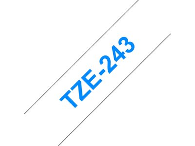 Original Brother TZe243 tape – blå på hvid, 18 mm bred