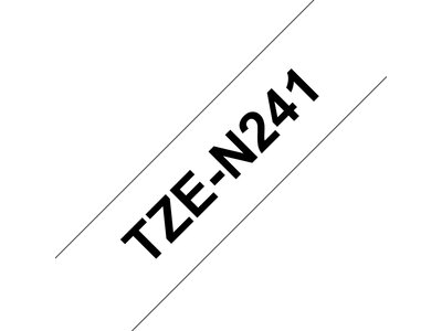 Original Brother TZeN241 tape – sort på hvid, 18 mm bred
