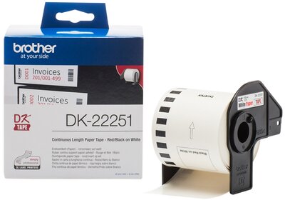 Brother DK-22251 Endlosetiketten – schwarz-rot auf weiß