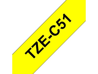 Original Brother TZeC51 tape – neongul, 24 mm bred