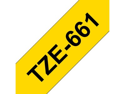 Original Brother TZe661 tape – sort på gul, 36 mm bred