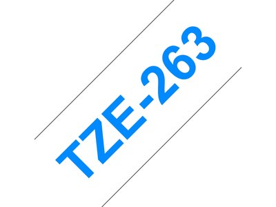 Original Brother TZe263 tape – blå på hvid, 36 mm bred