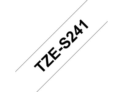 Original Brother TZeS241 tape – sort på hvid, 18 mm bred