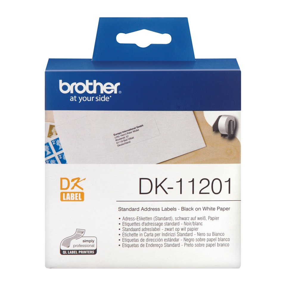 folie 1 von 2, vergrößern, brother dk-11201 einzeletiketten – schwarz auf weiß