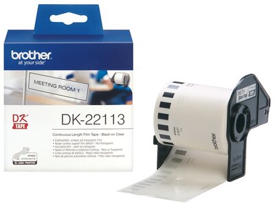 Brother DK-22113 Endlosetiketten – schwarz auf transparent