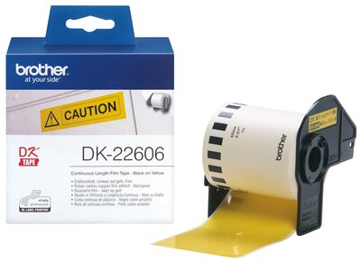 Brother DK-22606 Endlosetiketten – schwarz auf gelb
