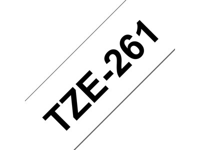 Original Brother TZe261 tape – sort på hvid, 36 mm bred