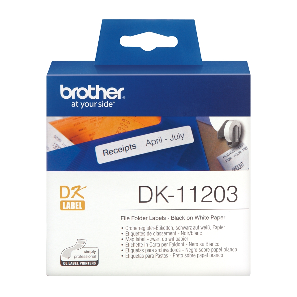 folie 1 von 2, vergrößern, brother dk-11203 einzeletiketten – schwarz auf weiß