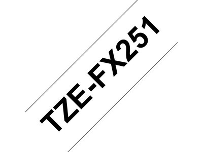 Original Brother TZeFX251 flexible tape – sort på hvid, 24 mm bred