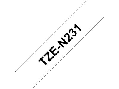 Original Brother TZe-N231 tape – sort på hvid, 12 mm bred