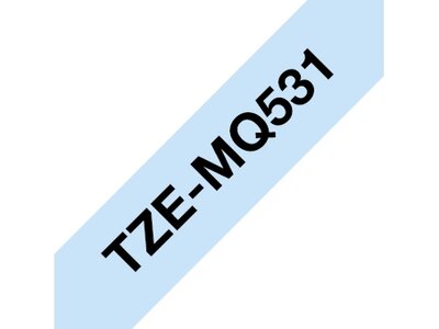Brother TZe-MQ531 - Black on pastel blue - Roll (1.2 cm x 8 m) 1 ...