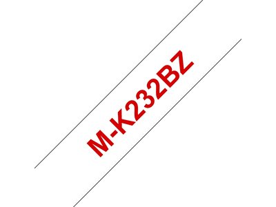 Original Brother MK232BZ tape – rød på hvid, 12 mm bred