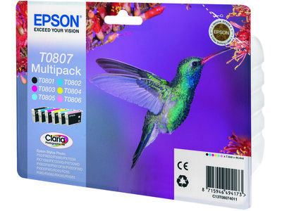 Multipack 6-colours T0807 Claria Photographic Ink