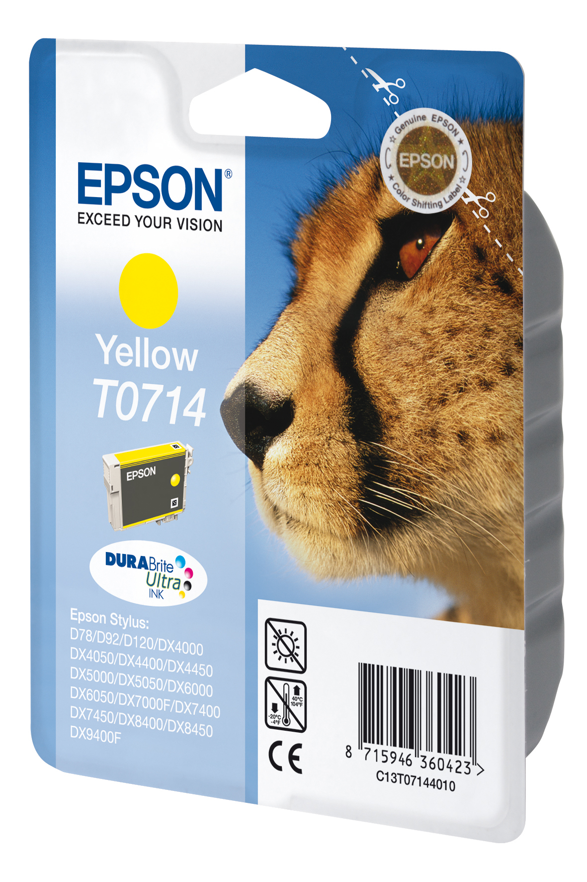 folie 1 von 1, vergrößern, tintenpatrone yellow t0714 durabrite ultra ink