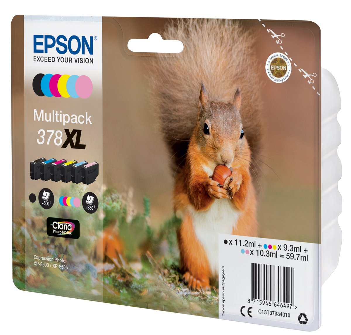 folie 2 von 3, vergrößern, 378xl eichhörnchen claria photo hd multipack 6 farben tinte